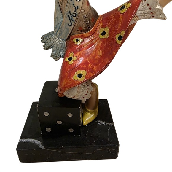 Vintage Depose Clown Figurine "Miss" Dancing Girl #948 Carrara Marble Base - Picture 4 of 9